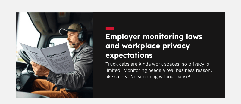 employee monitoring by truck camera system