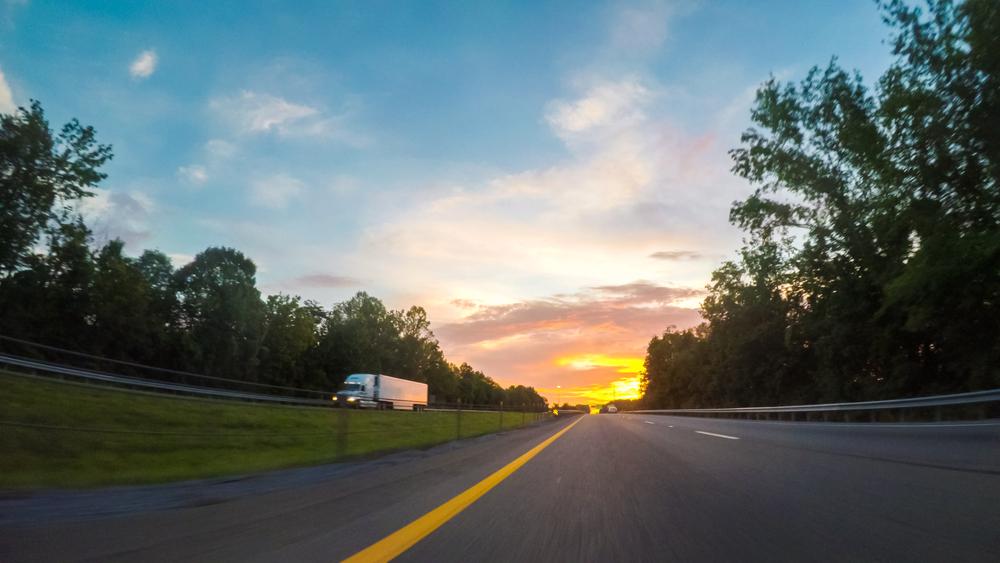 truck driving with dashcam