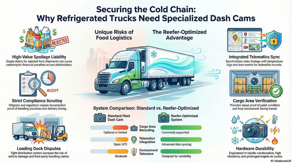 Commercial Dash Cam for refrigerated trucks