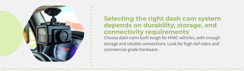 hvac company selecting dashcam