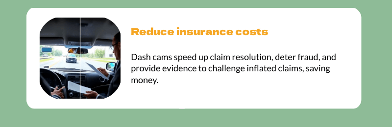 dashcam footage reducing insurance costs