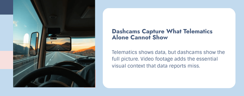 Commercial fleet dashcam benefits — liability protection, driver coaching and accident documentation for business vehicles