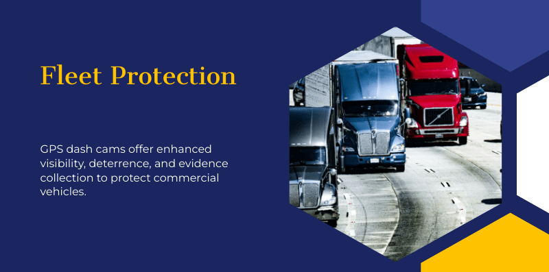 GPS dash cam fleet protection — live tracking, geofence alerts and connected video helping commercial fleets deter and detect theft