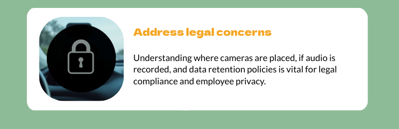 Fleet dash cam legal and privacy considerations — camera policy, audio recording consent, footage retention and driver documentation guidelines for commercial vehicles