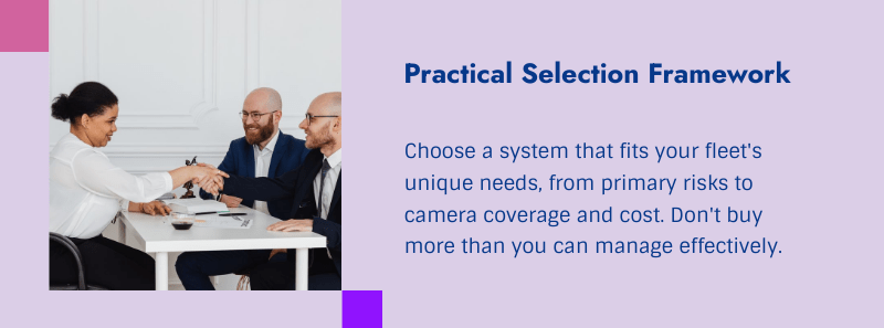 Semi-truck dash cam selection guide — comparing road-facing, dual-facing and multi-camera coverage options for commercial trucking fleets